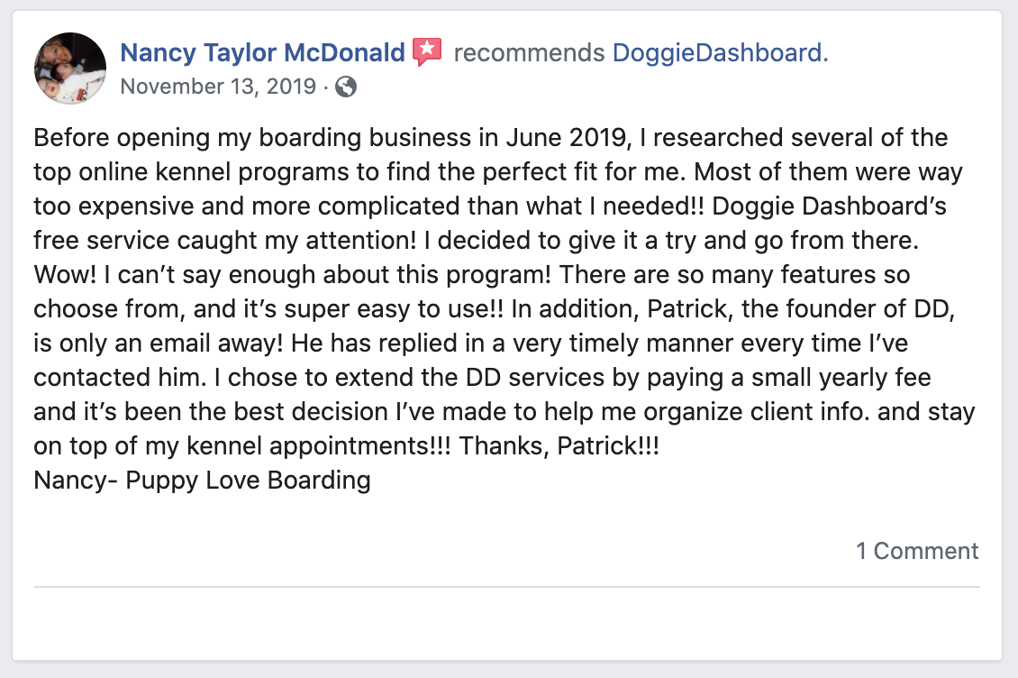 nancy taylor mcdonald doggiedashboard review